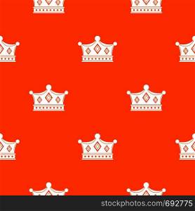 Prince crown pattern repeat seamless in orange color for any design. Vector geometric illustration. Prince crown pattern seamless