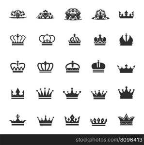 Princes crowns. King queen princess and prince crown icons, heraldic vector drawings royalty power signs of princess crown, king and queen luxury illustration. Princes crowns. King queen princess and prince crown icons, heraldic vector drawings royalty power signs