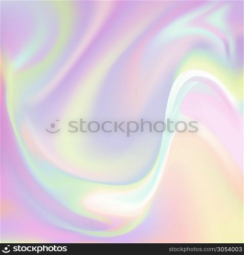 Princess background, soft pink dawn made in realistic style. Fantasy unicorn sky pearlescent backdrop. Cute unusual holographic wallpaper. Bright vector design.