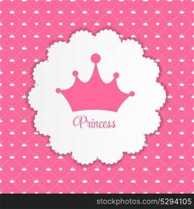 Princess Background with Crown Vector Illustration EPS10. Princess Background with Crown Vector Illustration
