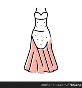 princess bride dress color icon vector. princess bride dress sign. isolated symbol illustration. princess bride dress color icon vector illustration