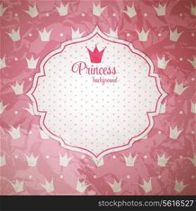 Princess Crown Background Vector Illustration. EPS 10