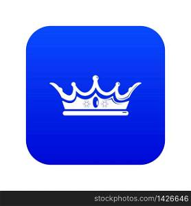 Princess crown icon blue vector isolated on white background. Princess crown icon blue vector