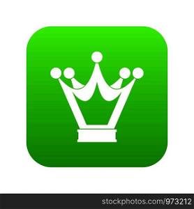 Princess crown icon digital green for any design isolated on white vector illustration. Princess crown icon digital green