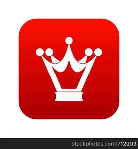 Princess crown icon digital red for any design isolated on white vector illustration. Princess crown icon digital red