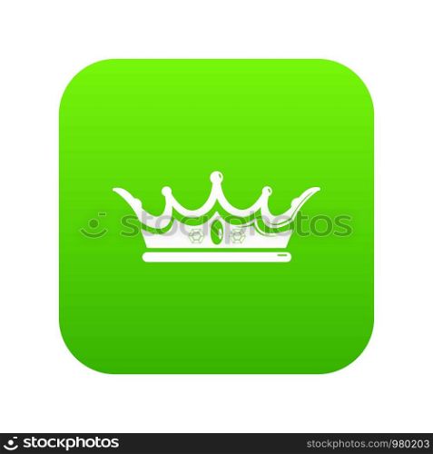 Princess crown icon green vector isolated on white background. Princess crown icon green vector