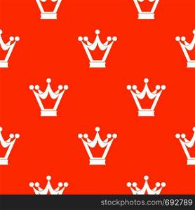 Princess crown pattern repeat seamless in orange color for any design. Vector geometric illustration. Princess crown pattern seamless