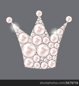 Princess Crown Pearl Background Vector Illustration. EPS10