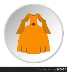 Princess dress icon in flat circle isolated on white vector illustration for web. Princess dress icon circle