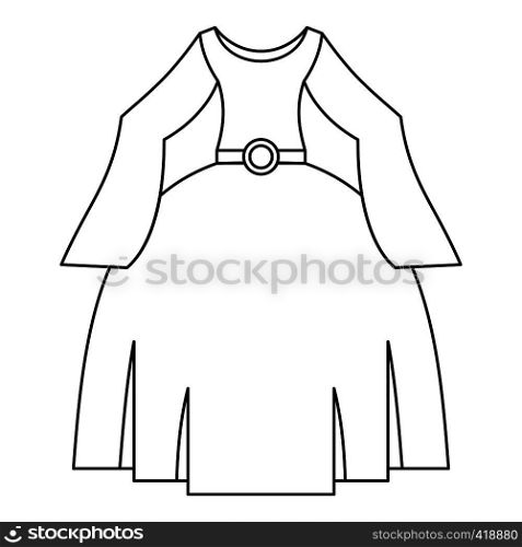 Princess dress icon. Outline illustration of princess dress vector icon for web. Princess dress icon, outline style