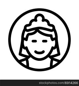 princess, icon on isolated background