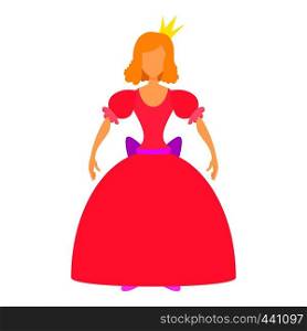 Princess in pink dress icon. Cartoon illustration of princess in pink dress vector icon for web. Princess in pink dress icon, cartoon style