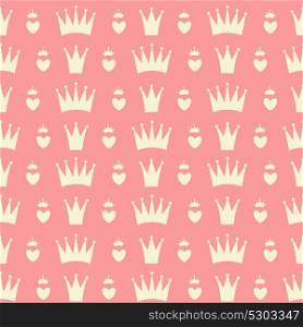 Princess Seamless Pattern Background Vector Illustration. Princess Seamless Pattern Background