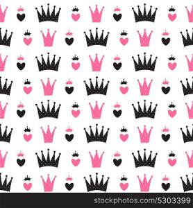 Princess Seamless Pattern Background Vector Illustration. Princess Seamless Pattern Background