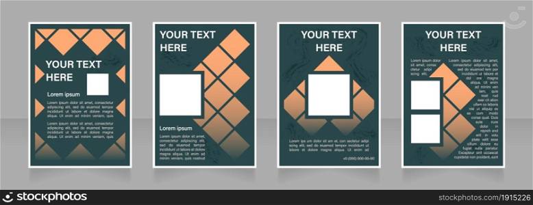 Print advertising blank brochure layout design. Local business. Vertical poster template set with empty copy space for text. Premade corporate reports collection. Editable flyer paper pages. Print advertising blank brochure layout design