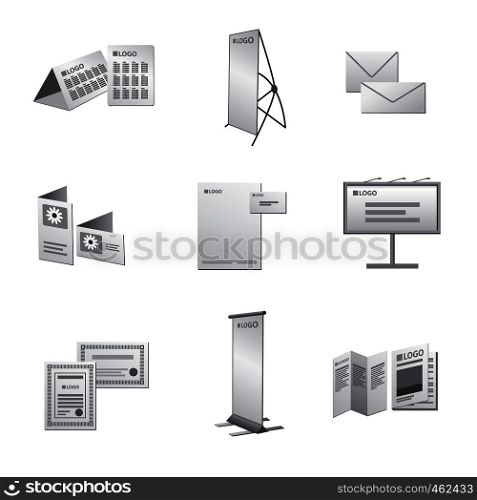 print advertising icon set
