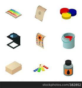 Print icons set. Cartoon illustration of 9 print vector icons for web. Print icons set, cartoon style