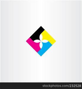 print logo icon flower element cmyk vector sign