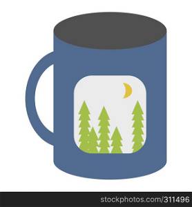 Print on demand concept of coffee cup with a photo printed on it in vector