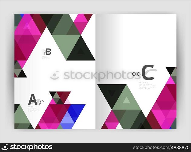Print template modern elegant background triangle annual report. Vector design for workflow layout, diagram, number options or web design