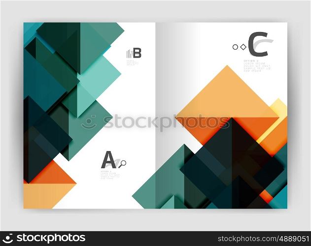 Print template modern elegant background triangle annual report. Vector design for workflow layout, diagram, number options or web design