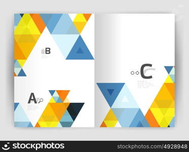 Print template modern elegant background triangle annual report. Print template modern elegant background triangle annual report. Vector design for workflow layout, diagram, number options or web design