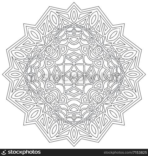 Printable mandala art. Abstraction black and white background. Template for textile. Linear mandala pattern. Colouring book page. Printable mandala art. Abstraction black and white background. Template for textile. Linear mandala pattern. Colouring book page.