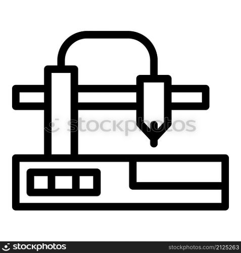 Printer cnc machine icon outline vector. Lathe equipment. Work tool. Printer cnc machine icon outline vector. Lathe equipment