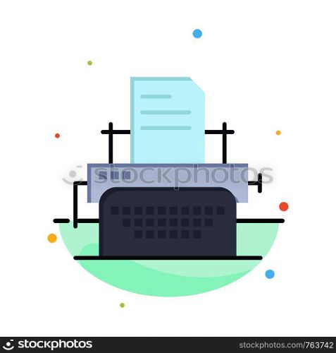 Printer, Fax, Print, Machine Abstract Flat Color Icon Template