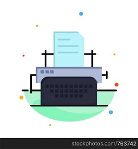 Printer, Fax, Print, Machine Abstract Flat Color Icon Template