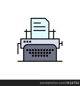 Printer, Fax, Print, Machine  Flat Color Icon. Vector icon banner Template