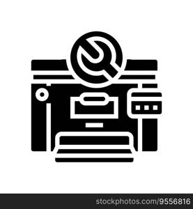 printer fixing repair computer glyph icon vector. printer fixing repair computer sign. isolated symbol illustration. printer fixing repair computer glyph icon vector illustration