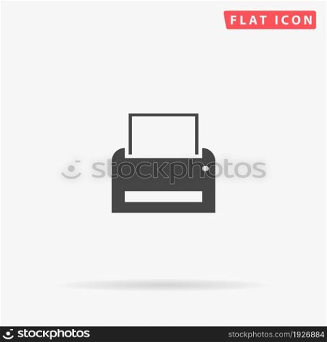 Printer flat vector icon. Hand drawn style design illustrations.. Printer flat vector icon