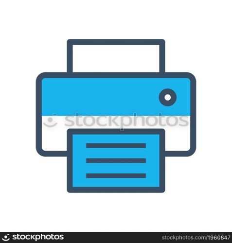 Printer icon design template, vector icon designed in filled color style on white background, can be used for web and various needs of your project