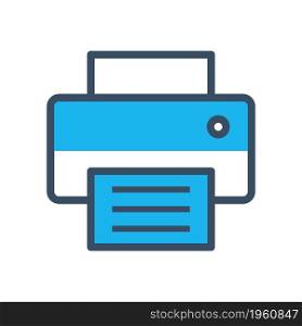 Printer icon design template, vector icon designed in filled color style on white background, can be used for web and various needs of your project