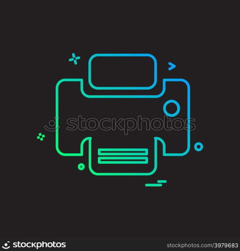 Printer icon design vector