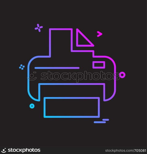Printer icon design vector