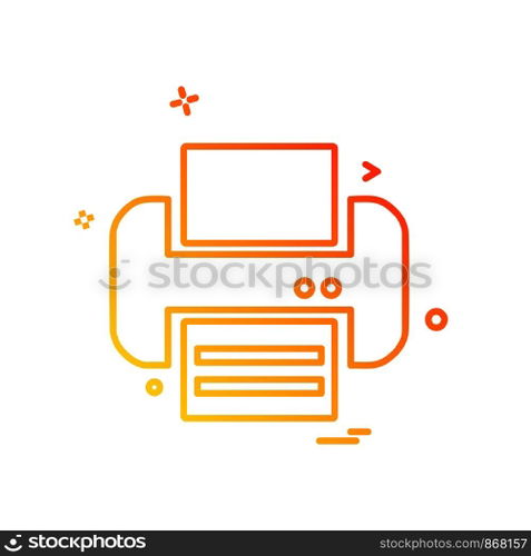 Printer icon design vector
