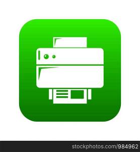 Printer icon green vector isolated on white background. Printer icon green vector
