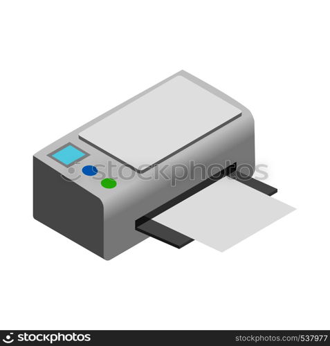 Printer icon in cartoon style isolated on white background. Printer icon, cartoon style