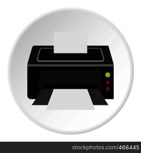 Printer icon in flat circle isolated on white background vector illustration for web. Printer icon circle