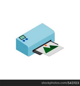Printer icon in isometric 3d style on a white background. Printer icon in isometric 3d style