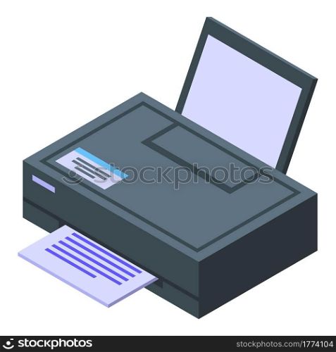 Printer icon. Isometric of Printer vector icon for web design isolated on white background. Printer icon, isometric style