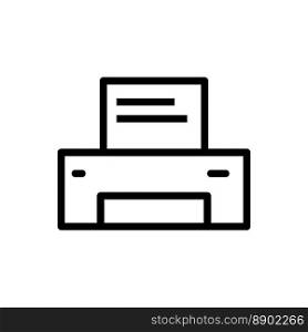 Printer icon line isolated on white background. Black flat thin icon on modern outline style. Linear symbol and editable stroke. Simple and pixel perfect stroke vector illustration