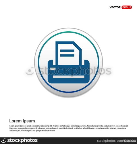 Printer Icon - white circle button