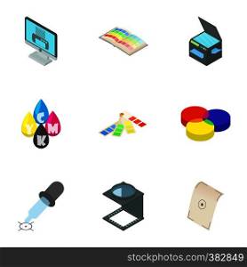Printer icons set. Cartoon illustration of 9 printer vector icons for web. Printer icons set, cartoon style