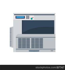 Printer machine office copy vector. Print business icon illustration photocopier paper. Copier isolated scanner laser
