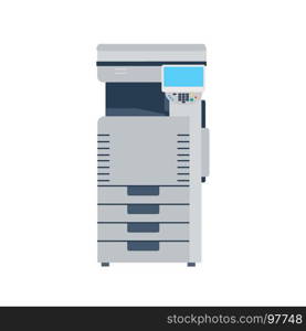 Printer machine photocopier copy office. Photocopy vector copier icon paper illustration print isolated