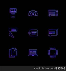 printer , money , message , key , tag , message , file , laptop , ic , eps icons set vector , icon, vector, design, flat, collection, style, creative, icons