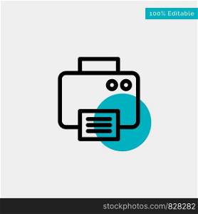 Printer, Print, Printed, Machine turquoise highlight circle point Vector icon